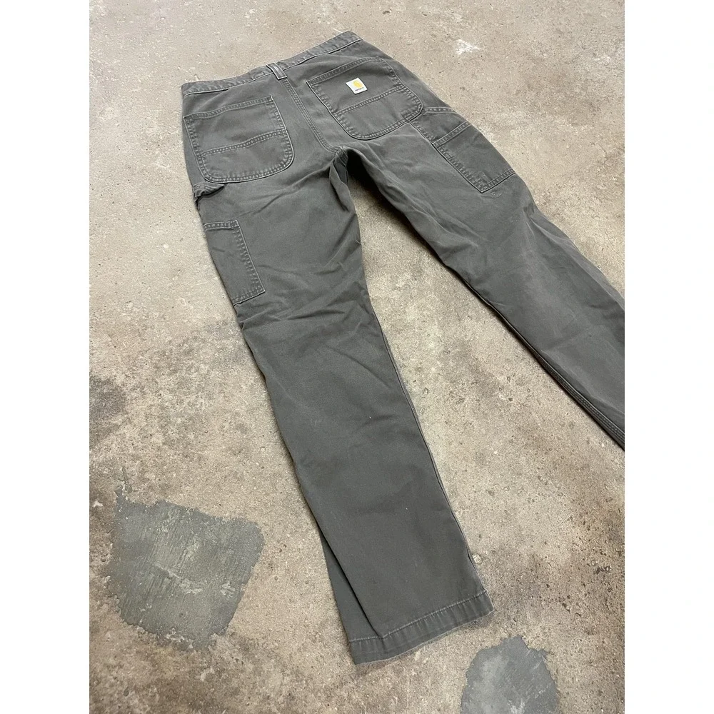 Carhartt Pants Mens 31x32 Gray Relaxed Fit Canvas Carpenter Work B324‎ DFE